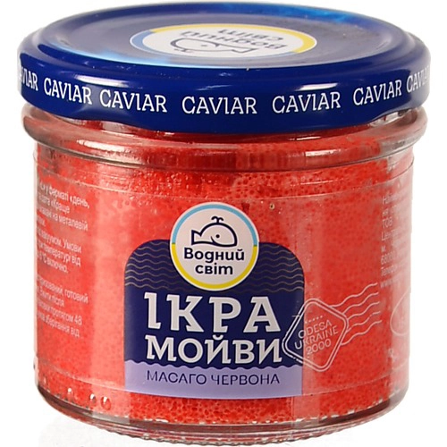 Ікра мойви пастеризована Масаго червона Водний світ с/б 100г