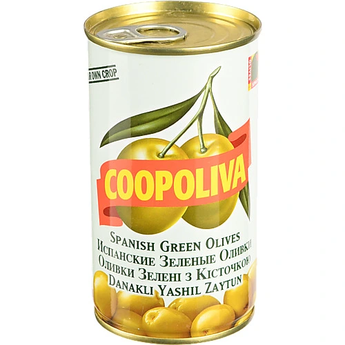 Оливки з кісточкою іспанські Coopoliva з/б 350г