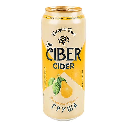 Сидр солодкий газований пастеризований [Ciber Cider Грушаk, Банка металева {CAN}, 5,5%, 0,5 л