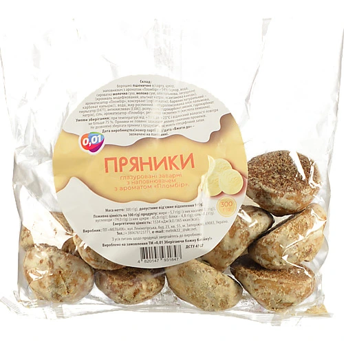 Пряник 0.01 300г глазуруваній пломбір