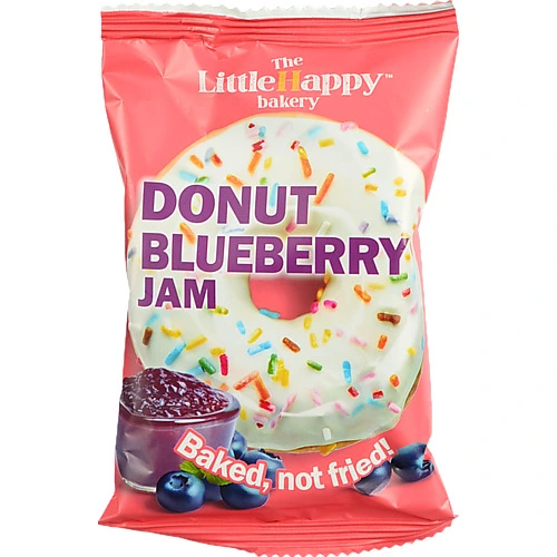 Пончик LittleHappy bakery 60г чорничний джем глазурь