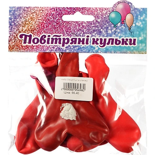 Повiтрянi кульки Надувайка 5шт серце