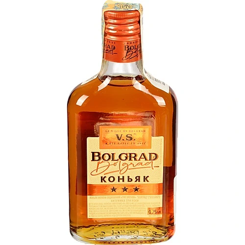 Коньяк Bolgrad VS 3 зірки ординарний 40% 0.25л