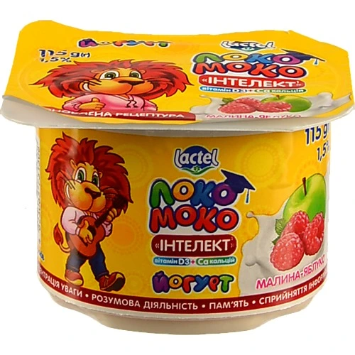 Йогурт Локо Моко 115г 1.5% малина яблуко