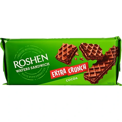 Вафлі Choco Wafers Sandwich Extra Crunch Roshen м/у 142г