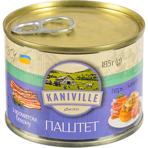 Паштет м'ясний з ароматом бекону Kaniville з/б 185г