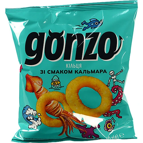 Кільця кукурудзяні зі смаком кальмара Gonzo м/у 40г