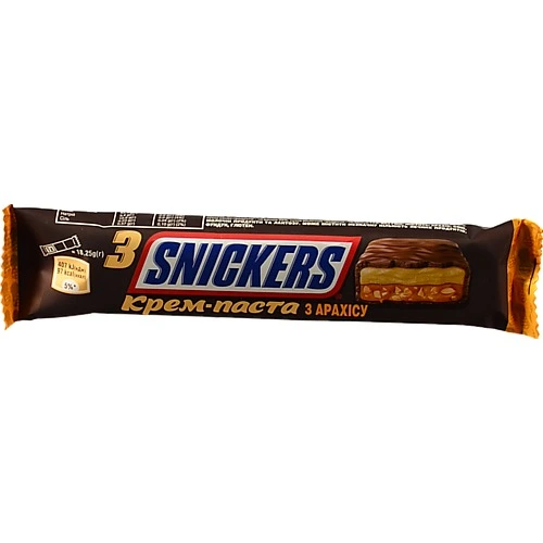Шоколадний батончик Snickers Creamy Peanut Butter з арахісовим маслом, 54,75 г (3 x 18,25 г)