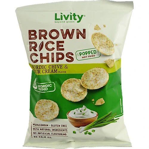Чипси рисові цільнозернові Норвезька цибуля та вершки B.Yond 60г