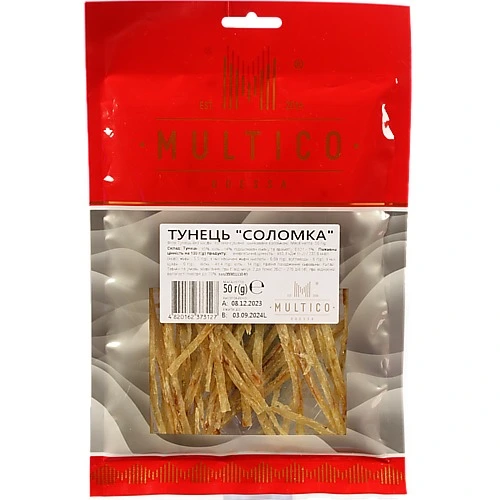 Тунець Multico 50г соломка солоно сушений