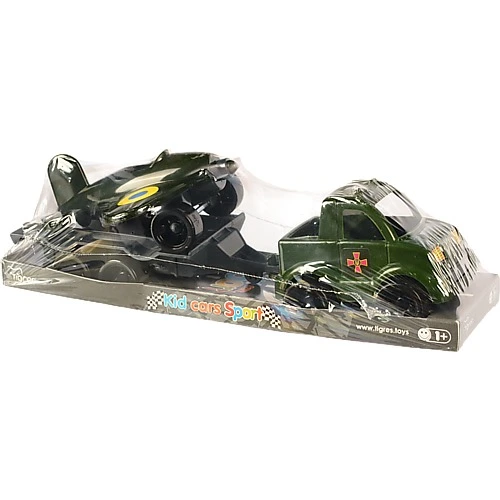 Набір авто Kid cars військовий 3 шт. на планшетці