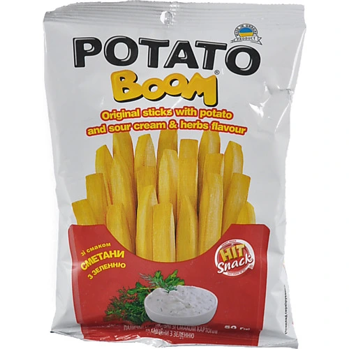 Палички зі смаком картоплі та сметани з зеленню Original Potato boom м/у 50г