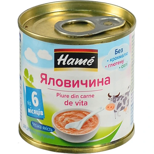 Пюре для дітей від 6міс Яловичина Hame з/б 100г