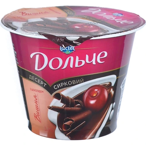 Десерт сирковий 3.4% з наповнювачами Вишня-шоколад Дольче ст 200г