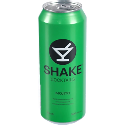 Напій слабоалкогольний 500мл 7% сильногазований Mojito Cocktails Shake з/б