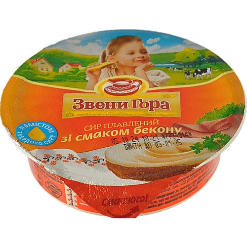 Сир плавлений зі смаком бекону Звени Гора 90г