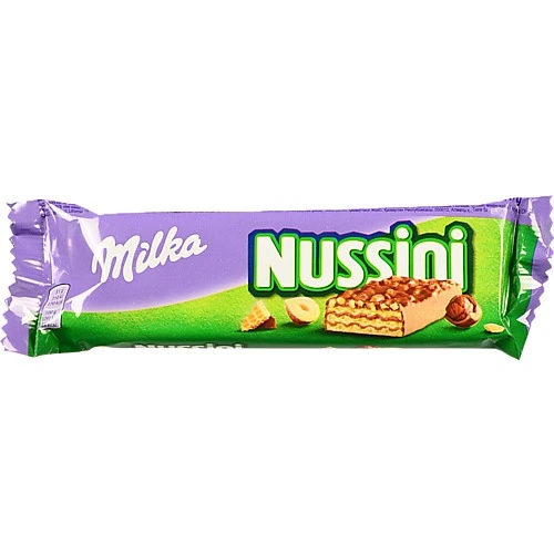 Вафлі Milka Nussini з фундуком та какао, 31 г