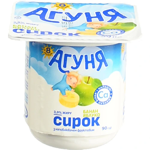 Сирок Агуша 90г 3.9% банан яблуко