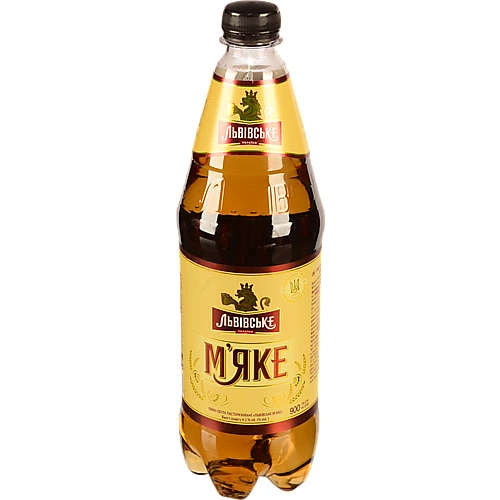 Пиво Львівське М'яке 900мл світле пастеризоване