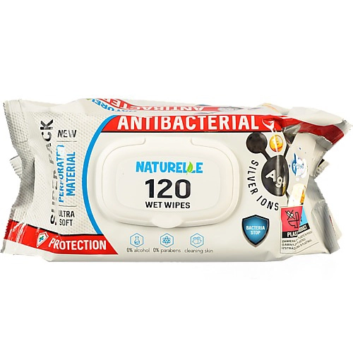 Серветки вологi Naturelle 120шт антибак.д пантенол вітамін е