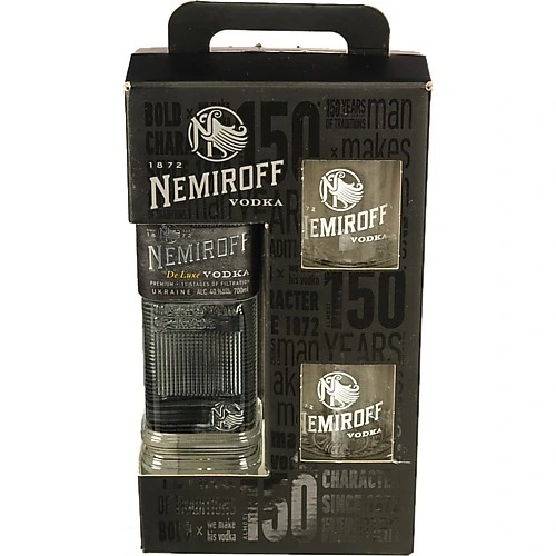 Подарунковий набір Nemiroff 0.7л Люкс + 2 склянки