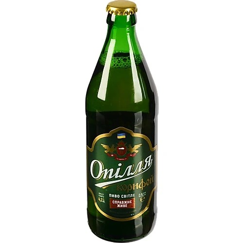 Пиво Опілля Корифей світле 0.5л скляна пляшка