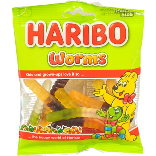 Цукерки желейні неглазуровані Worms Haribo м/у 80г