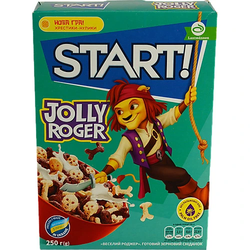 Сніданки сухі зернові Jolly roger Start! к/у 250г