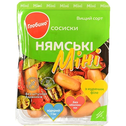 Сосиски [Глобиноk [Нямськіk з курячим філе Міні, вищого ґатунку, 350 г