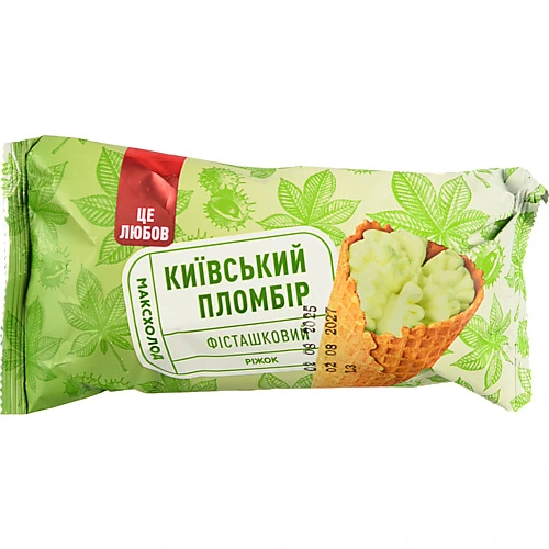 Пломбір МаксХолод 110г фісташка цукровий ріжок