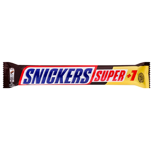Шоколадний батончик Snickers Super+1 зі смаженим арахісом, 112,5 г