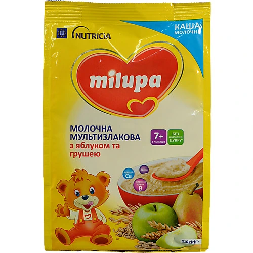 Каша Milupa 210г молочна мультизлакова яблуко груша 7м