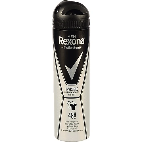 Антиперспірант чоловічий Невидимий на чорному і білому Rexona Men 150мл