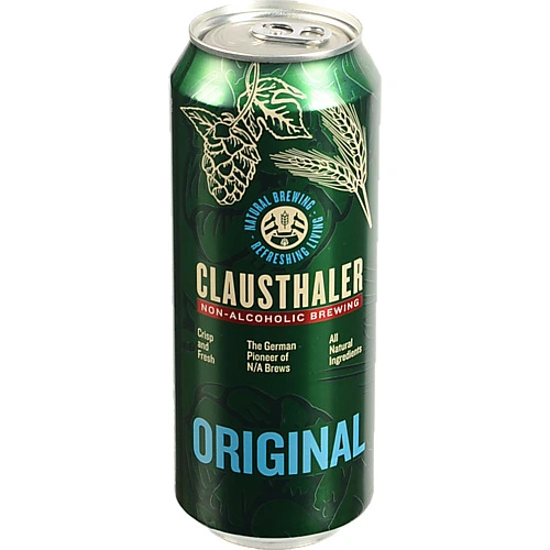Пиво безалкогольне Clausthaler Original світле фільтроване пастеризоване, банка 0,5 л