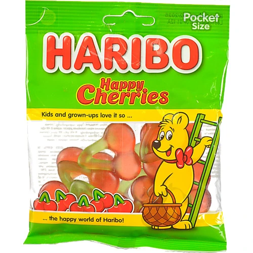 Цукерки желейні неглазуровані Happy cherries Haribo м/у 80г