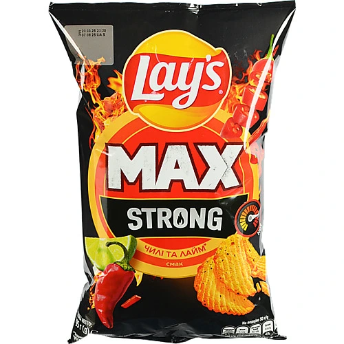 Чипси картопляні Чилі та лайм Strong Max Lay's м/у 95г