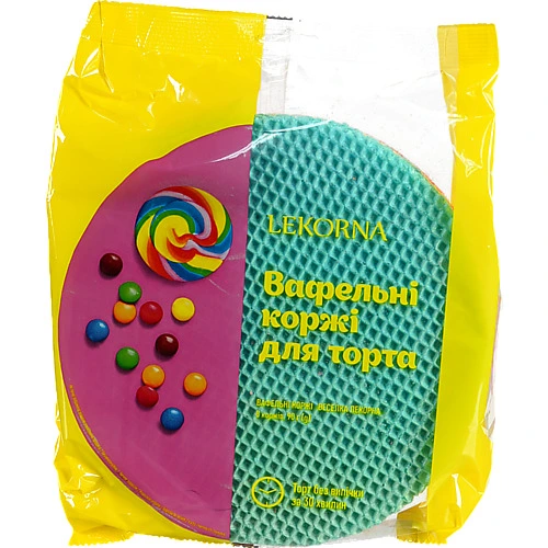 Коржі вафельні для торта Веселка Lekorna м/у 90г
