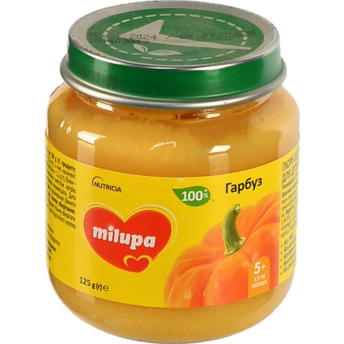 Пюре для дітей від 5міс овочеве Гарбуз Milupa с/б 125г
