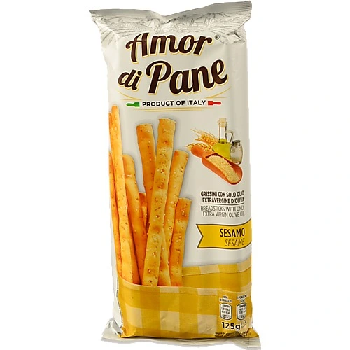 Хлібні палички Гріссіні з кунжутом Hosta, 125 г