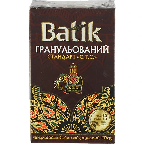 Чай чорний байховий цейлонський гранульований Batik к/у 100г