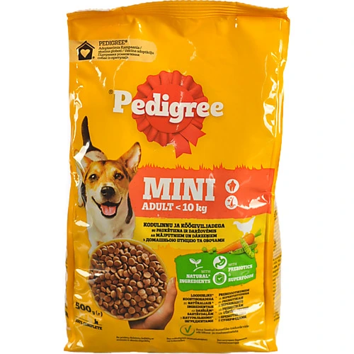 Корм сухий Pedigree Mini З домашньою птицею та овочами 500г