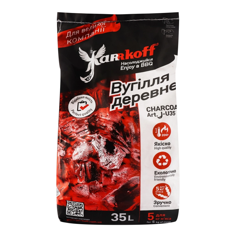 Вугілля деревинне Jarrkoff 35л. (4,5кг)