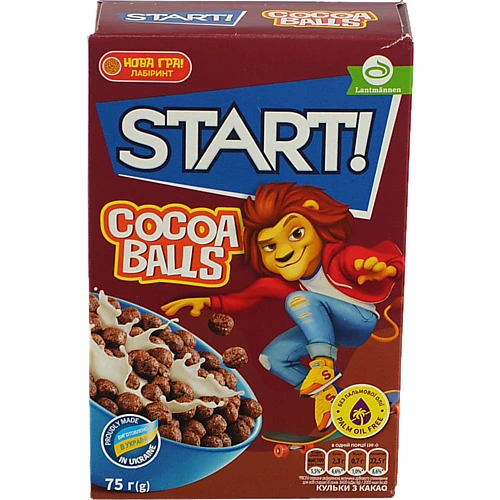 Сніданки сухі зернові Кульки з какао Start! к/у 75г