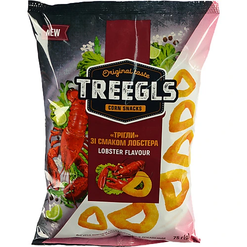 Снеки кукурудзяні Treegls 75г лобстер