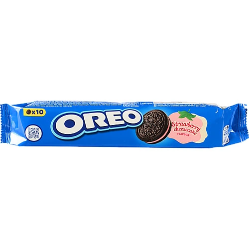 Печиво з какао та начинкою зі смаком полуниці та чізкейка Oreo м/у 95г