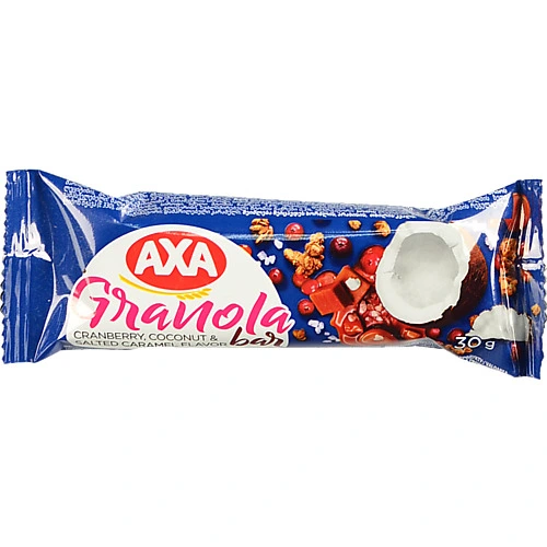 Батончик з журавлиною, кокосом та смаком солоної карамелі Гранола Axa м/у 30г