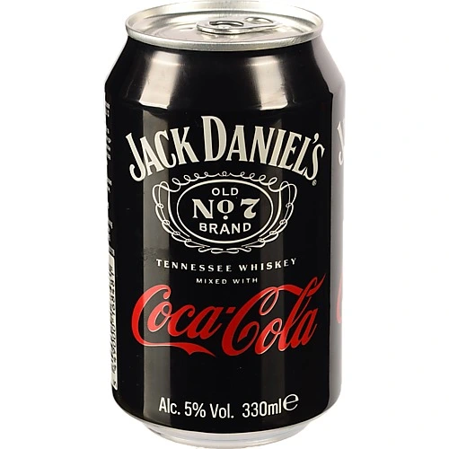 Напій слабоалкогольний Jack Daniel's Tennessee Whiskey&Coca Cola з/б, 0,33л