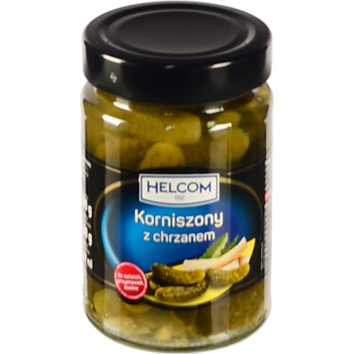 Корнішони Helcom 327мл з хроном