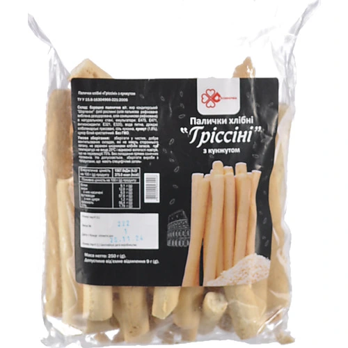 Палички хлібні Десняночка [Гріссініk з кунжутом, 250 г