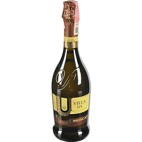 Вино ігристе Villa Krim 0.75л мускатне біле напівсолодке